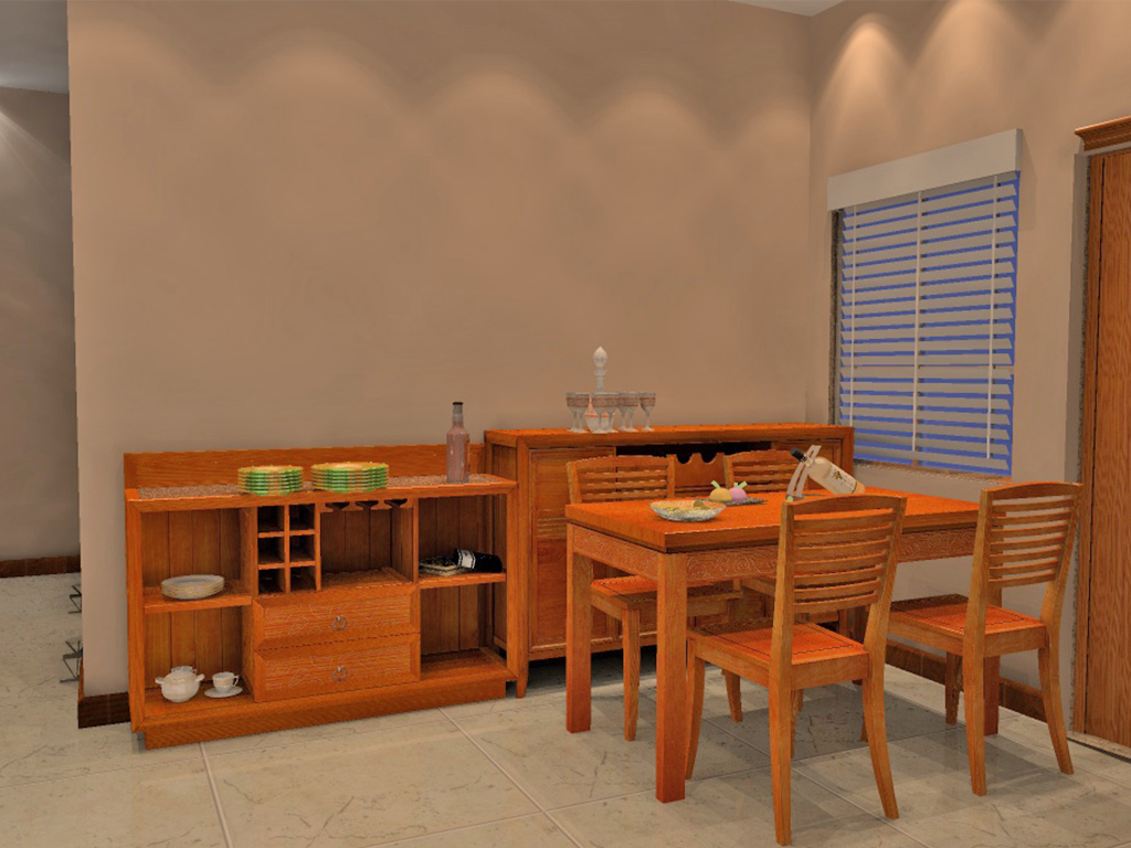 纯朴中式实木客厅空间