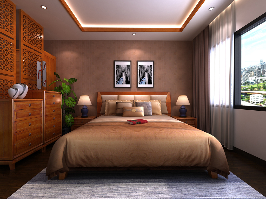 中式韵味卧室 11㎡高端大气超强收纳卧室
