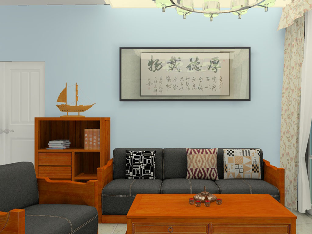 中式实木定制客厅