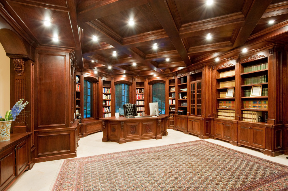 美式古典实木书房